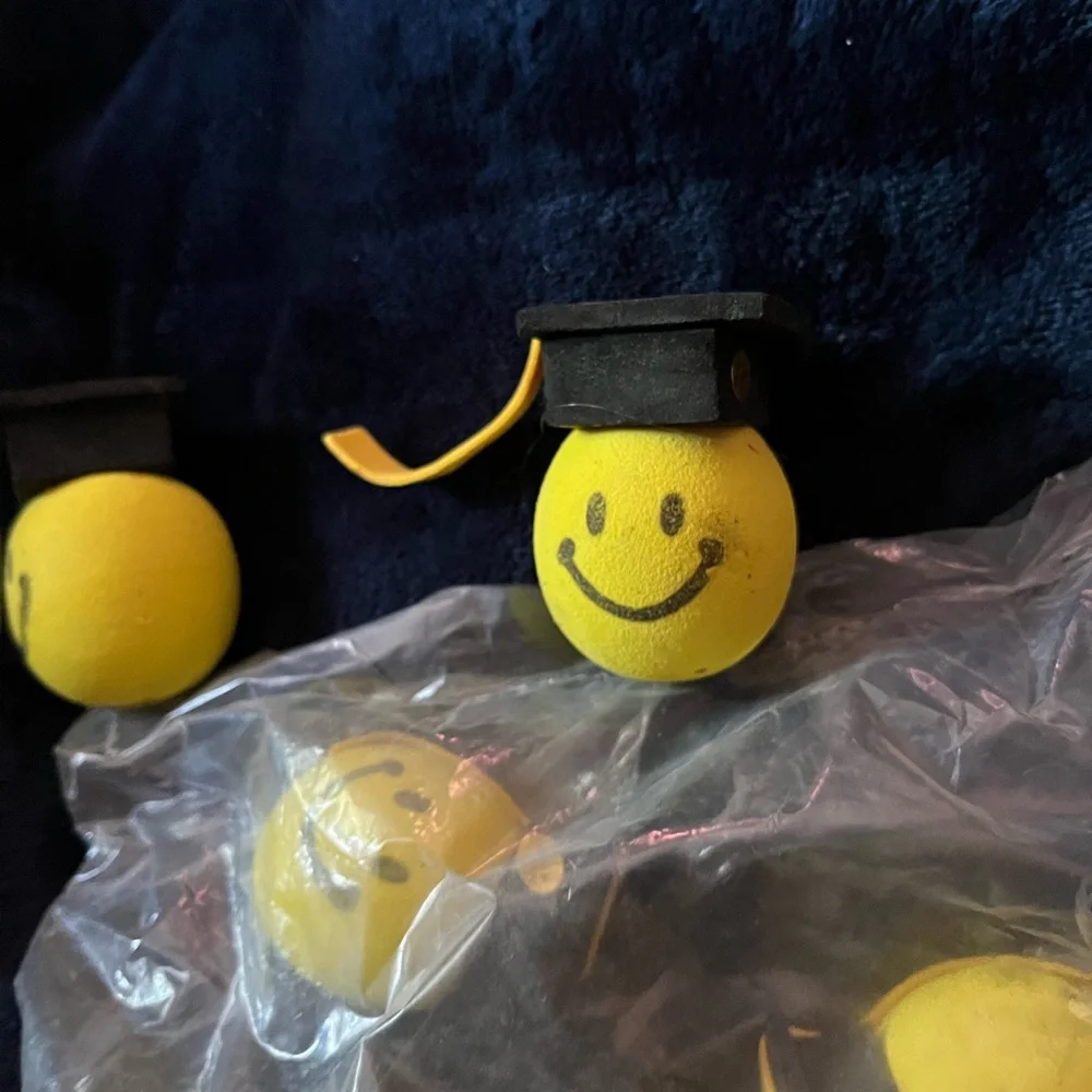Yellow Smiley Face Graduation Charm